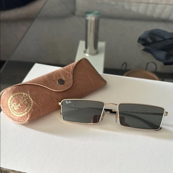 Ray-Ban Foldable Gold Frame Sunglasses with Black Lenses Ray-Ban RB2176 - Folding Clubmaster Sunglasses  main image 2